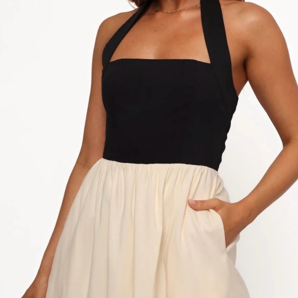 Petal & Pup Black and Cream Maxi Dress